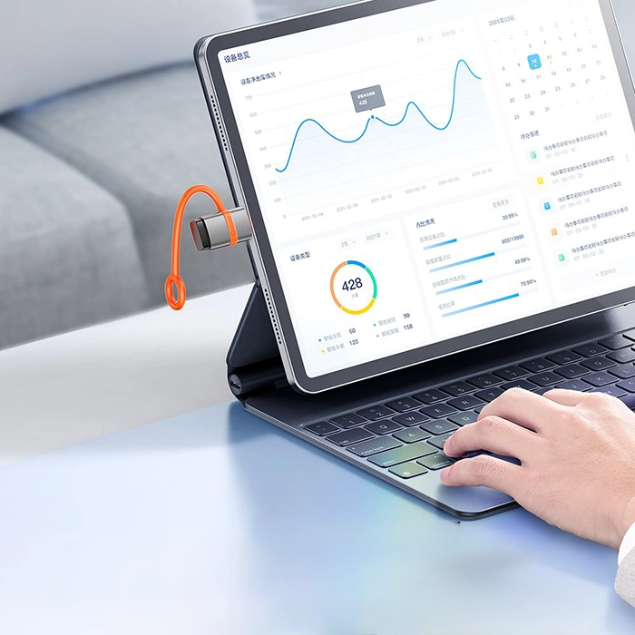 مبدل OTG مکدودو OT-3810 با قابلیت انتقال سریع دادهها بین دستگاههای USB و آیفون 15 با سرعت 5Gbps