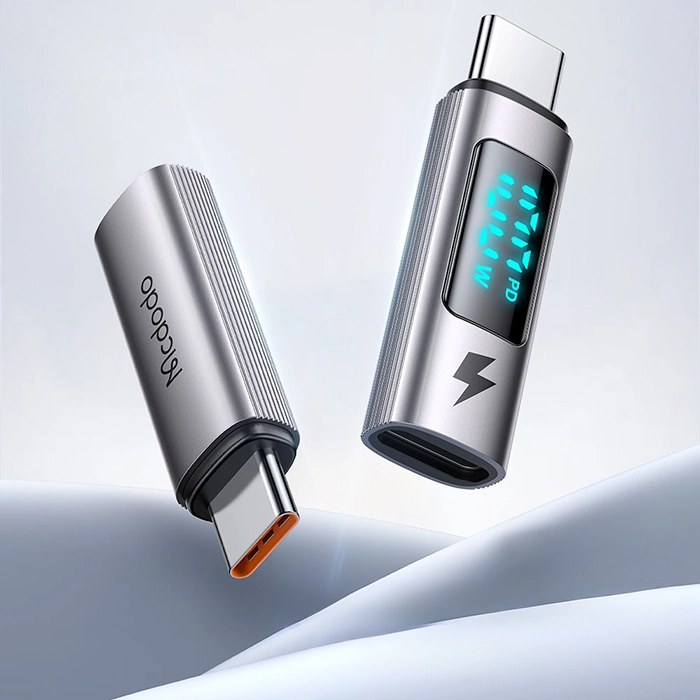 تبدیل Type-C به Type-C مکدودو OT-6090 با قابلیت نمایش توان شارژ و پشتیبانی از توان تا 100 وات
