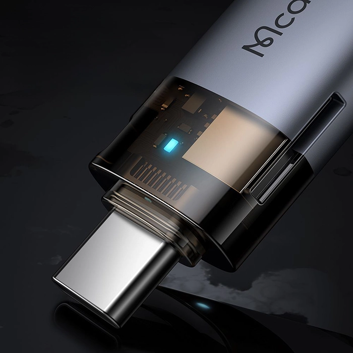 مبدل OTG مک‌دودو OT-7600 با قابلیت تبدیل USB به Type-C و خواندن کارت‌های Micro SD با سرعت ۴۸۰ مگابیت بر ثانیه