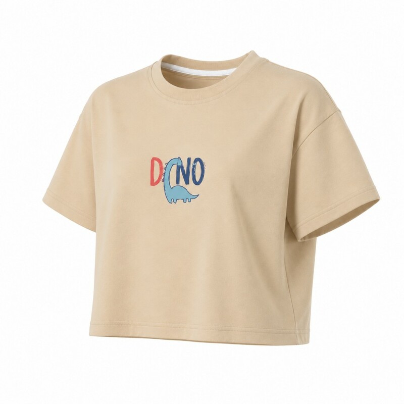 کراپ آستین کوتاه طرح Dino