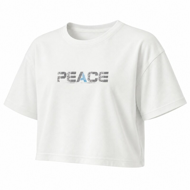 کراپ آستین کوتاه طرح Peace