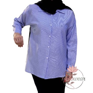 شومیز راه راه آبی (2909)