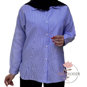شومیز راه راه آبی (2909)