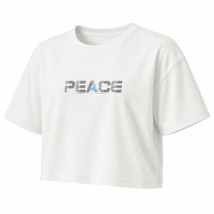کراپ آستین کوتاه طرح Peace