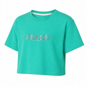 کراپ آستین کوتاه طرح Peace