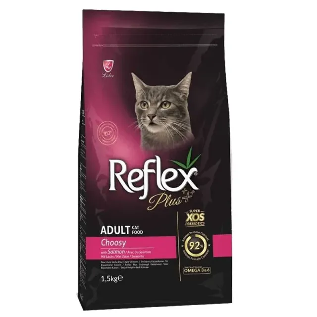 غذای خشک گربه بالغ بدغذا رفلکس پلاس چوزی با طعم سالمون Reflex Plus Choosy Adult Cat Food With Salmon