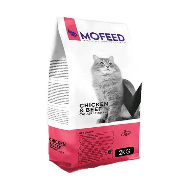 غذای خشک گربه بالغ مفید با مرغ و گوشت گاو ۲ کیلوگرم Mofeed Chicken & Beef Adult Indoor