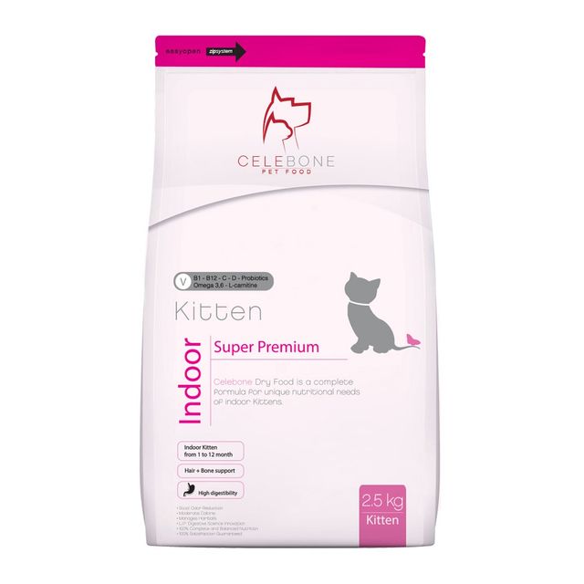 غذای خشک بچه گربه سلبن Indoor Kitten سوپر پریمیوم Celebone Kitten