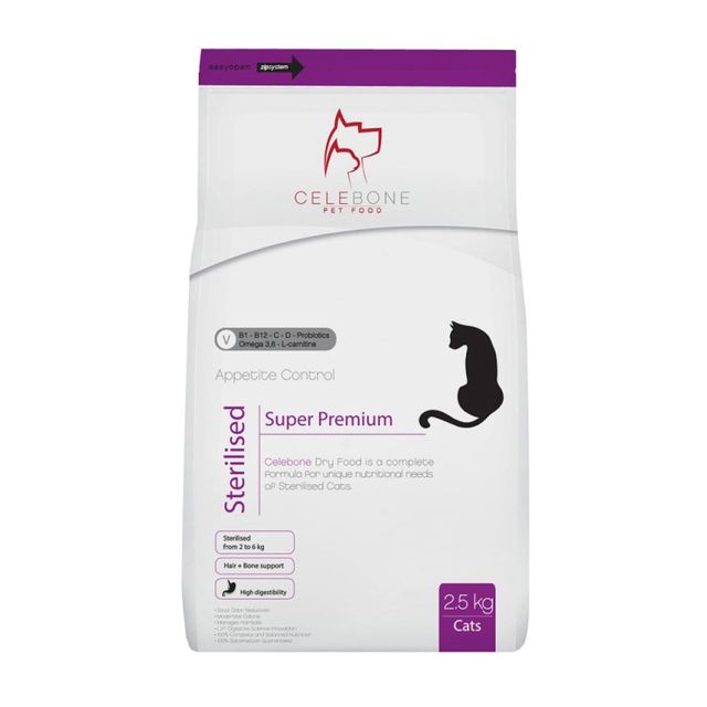 غذای خشک گربه عقیم‌شده سلبن Sterilised سوپر پریمیوم Celebone Sterilised Cat