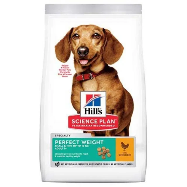 غذای خشک سگ بالغ نژاد کوچک هیلز پرفکت ویت با مرغ Hill’s Science Plan Perfect Weight Small & Mini Adult Chicken