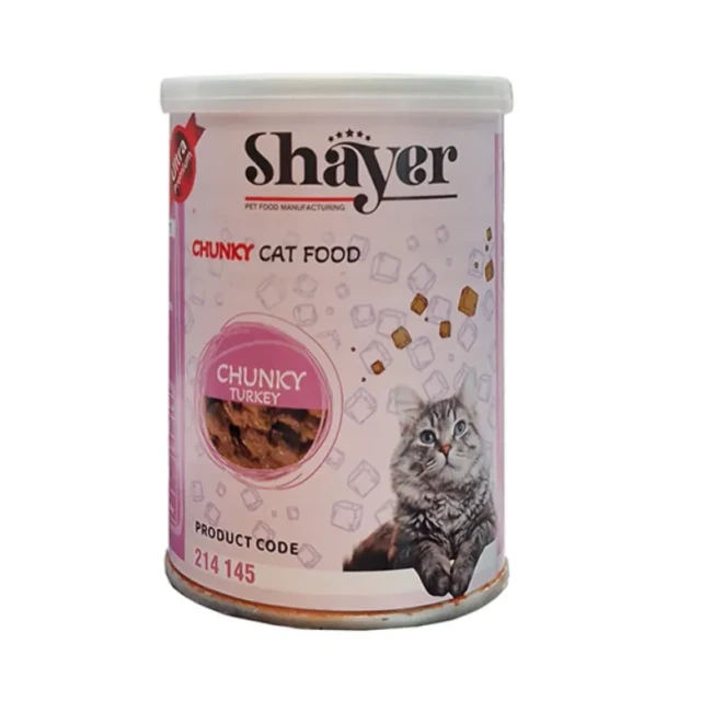 کنسرو چانک گربه شایر با بوقلمون در سس  Shayer Chunky Turkey in Gravy