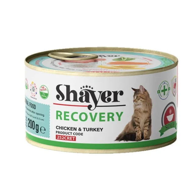 کنسرو ریکاوری گربه شایر با مرغ و بوقلمون  Shayer Recovery Chicken & Turkey