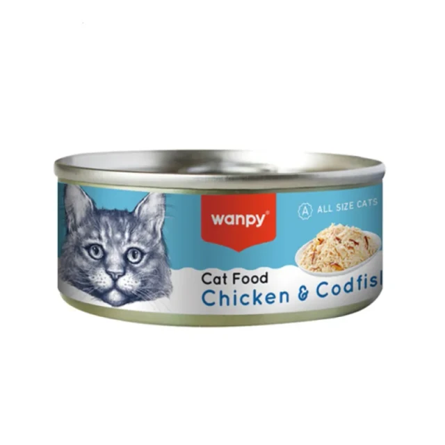 کنسرو گربه ونپی با مرغ و ماهی کاد  Wanpy Chicken & Codfish