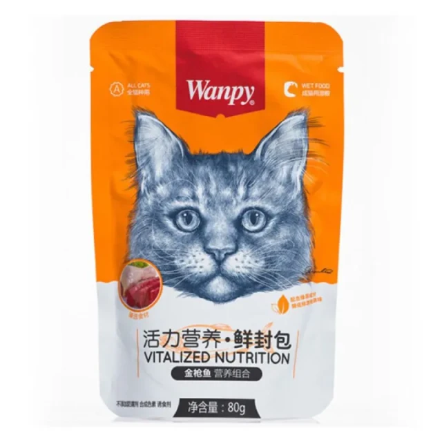 پوچ گربه ونپی با مرغ و ماهی تن Wanpy Vitalized Nutrition Tuna Formula