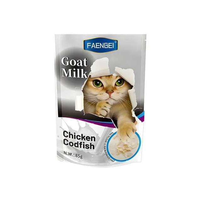 پوچ تشویقی گربه فنبی با شیر بز، مرغ و ماهی کاد FAENBEI Goat Milk Cat Snack Pouch with Chicken & Codfish