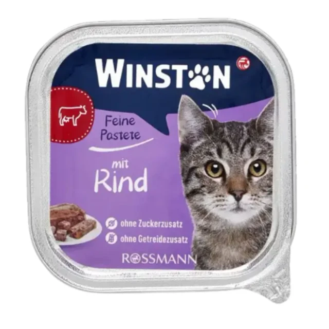 ووم گربه بالغ وینستون Feine Pastete با طعم گوشت گاو Winston Feine Pastete Adult Cat Food with Beef