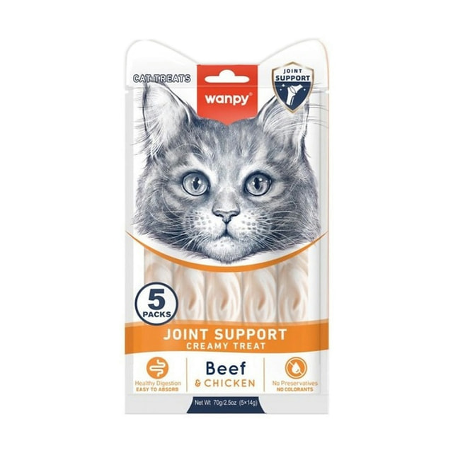 بستنی گربه ونپی Joint Support مخصوص حمایت از مفاصل با طعم گوشت گاو و مرغ WANPY Joint Support Creamy Treat Beef & Chicken for Cats