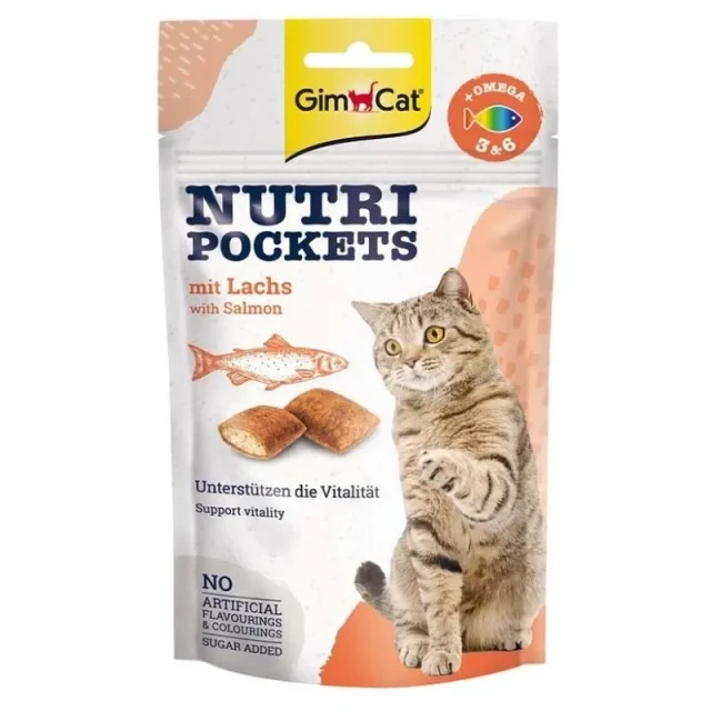 تشویقی گربه جیم‌کت با طعم ماهی سالمون GimCat Nutri Pockets with Salmon