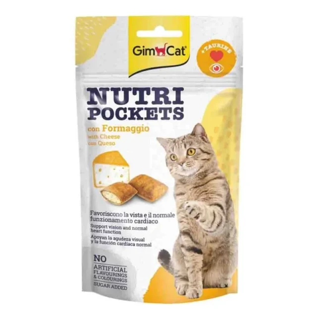 تشویقی گربه جیم‌کت با طعم پنیر و تائورین GimCat Nutri Pockets Cheese & Taurine