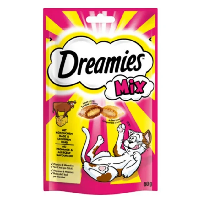 تشویقی گربه دریمیز با طعم گوشت گاو و پنیر DREAMIES Mix Cat Treats with Beef & Cheese