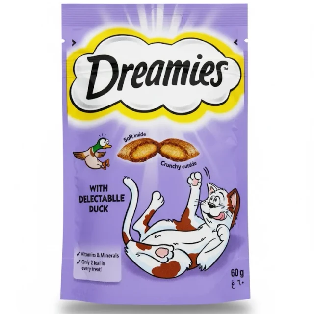 تشویقی مغزدار گربه دریمیز با طعم اردک DREAMIES Cat Treats with Duck