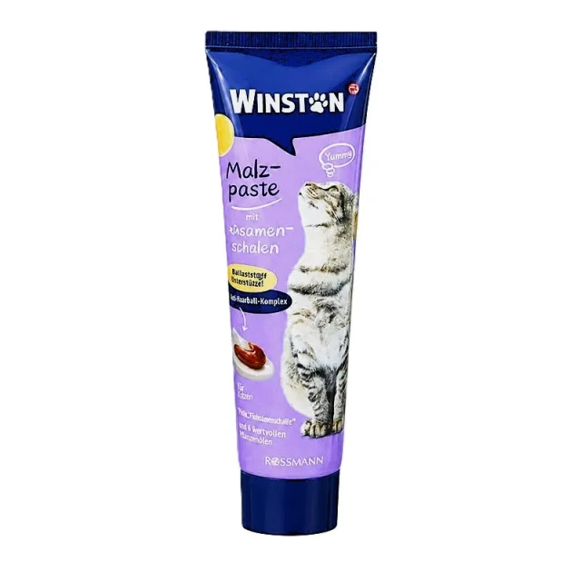 خمیر مالت گربه وینستون با پوسته پسیلیوم   Winston Malt Paste with Psyllium Husks for Cats
