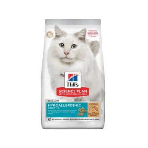 غذای خشک گربه بالغ هیلز Hypoallergenic بدون غلات با پروتئین تخم‌مرغ و حشرات Hill’s Science Plan Hypoallergenic Adult