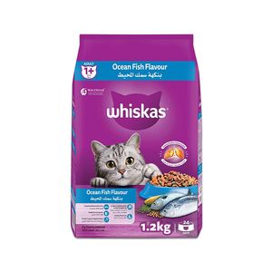 غذای خشک گربه بالغ ویسکاس با طعم ماهی اقیانوس  Whiskas Ocean Fish Flavour Adult +1
