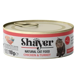 کنسرو نچرال گربه بالغ شایر با مرغ و بوقلمون در سس Shayer Chicken & Turkey