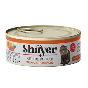 کنسرو نچرال گربه بالغ شایر با ماهی تن و کدو حلوایی در سس Shayer Tuna & Pumpkin
