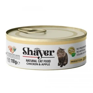 کنسرو نچرال گربه بالغ شایر با مرغ و سیب در ژله  Shayer Chicken & Apple