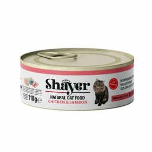 کنسرو نچرال گربه بالغ شایر با مرغ و ژامبون در سس  Shayer Chicken & Jambon