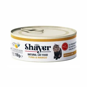 کنسرو نچرال گربه بالغ شایر با ماهی تن و انبه در سس  Shayer Tuna & Mango
