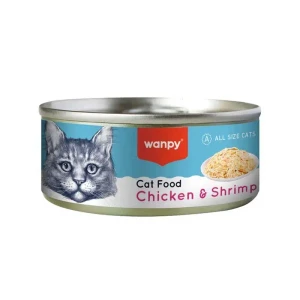 کنسرو گربه ونپی با مرغ و میگو Wanpy Chicken & Shrimp