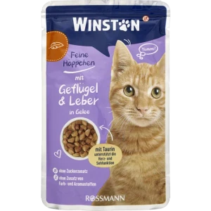 پوچ گربه بالغ وینستون با طعم گوشت طیور و جگر در ژله Winston Poultry & Liver In Jelly 