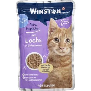 پوچ گربه بالغ وینستون با طعم سالمون در سس خامه‌ای Winston Adult Cat Pouch with Salmon in Cream Sauce