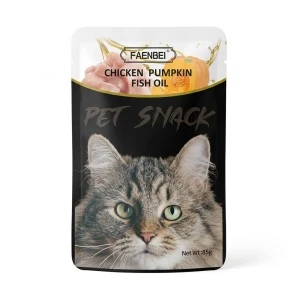 پوچ تشویقی گربه فنبی با طعم مرغ، کدو حلوایی و روغن ماهی FAENBEI Cat Snack Pouch with Chicken, Pumpkin & Fish Oil
