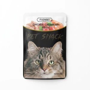 پوچ تشویقی گربه فنبی با طعم مرغ، کرنبری و کریل FAENBEI Cat Snack Pouch with Chicken, Cranberry & Krill