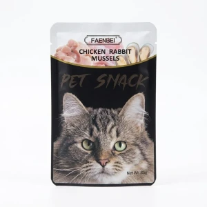 پوچ تشویقی گربه فنبی با طعم مرغ، خرگوش و صدف خوراکی FAENBEI Cat Snack Pouch with Chicken, Rabbit & Mussels
