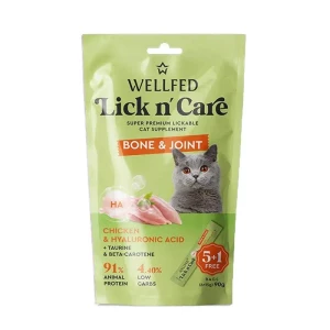بستنی گربه ولفد Lick n’ Care مخصوص حمایت از استخوان و مفاصل با طعم مرغ و هیالورونیک اسید WELLFED Lick n’ Care Bone & Joint Chicken & Hyaluronic Acid Cat Treat