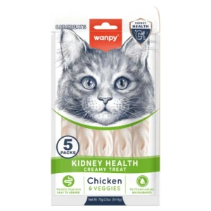 بستنی گربه ونپی Kidney Health مخصوص کمک به سلامت کلیه با طعم مرغ و سبزیجات WANPY Kidney Care Creamy Treat Chicken & Veggies for Cats