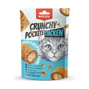 تشویقی کرانچی مغزدار گربه ونپی با طعم مرغ WANPY Crunchy Pockets Chicken Recipe Cat Treat