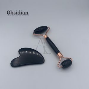 ست گواشا و ماساژور رولی-سنگ آبسیدین