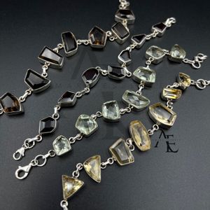 دستبند نقره کوارتز دودی 
