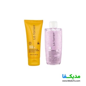 کرم ضدآفتاب بی‌رنگ لافارر مناسب پوست خشک و حساس SPF 30 حجم 40ml و تونر مولتی اکتیو لافارر پوست خشک حجم 170ml