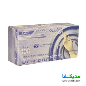 دستکش لاتکس حریر مدل OP-PERFECT بسته 100 عددی سایز L