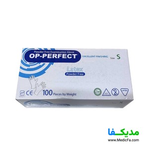 دستکش لاتکس حریر مدل OP-PERFECT بسته 100 عددی سایز S