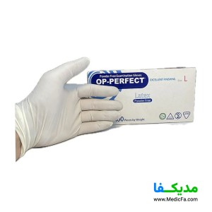 دستکش لاتکس مدل OP-PERFECT بسته 100 عددی سایز S