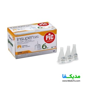 سوزن قلم انسولین پیک سلوشن 6 میلی متر بسته 100 عددی