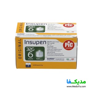 سوزن قلم انسولین پیک سلوشن 6 میلی متر بسته 100 عددی